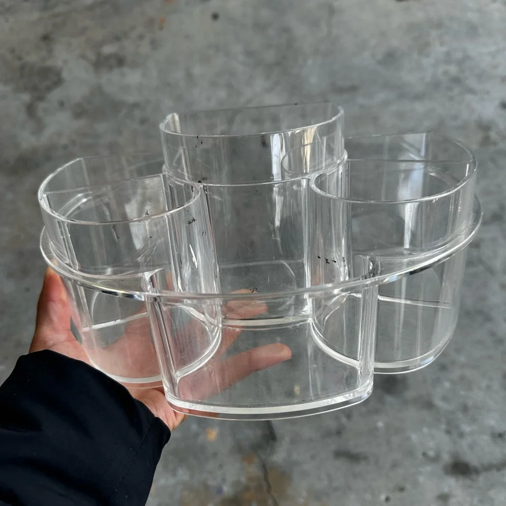 Clear Acrylic Multi-Compartment Organizer - Transparent
